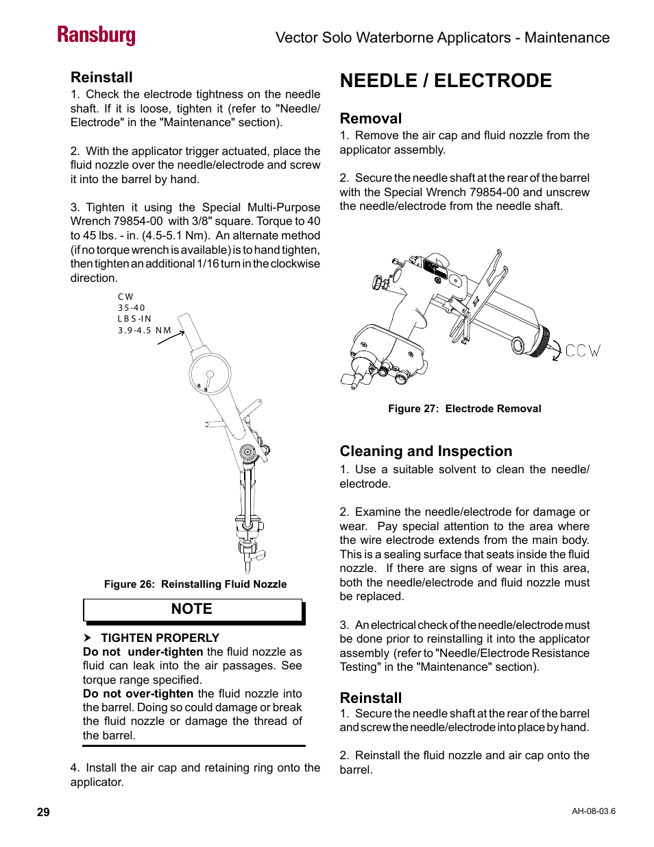 Needle / electrode, Ransburg | Ransburg Vector Solo 79901 Waterborne RS90-WB User Manual | Page 33 / 66