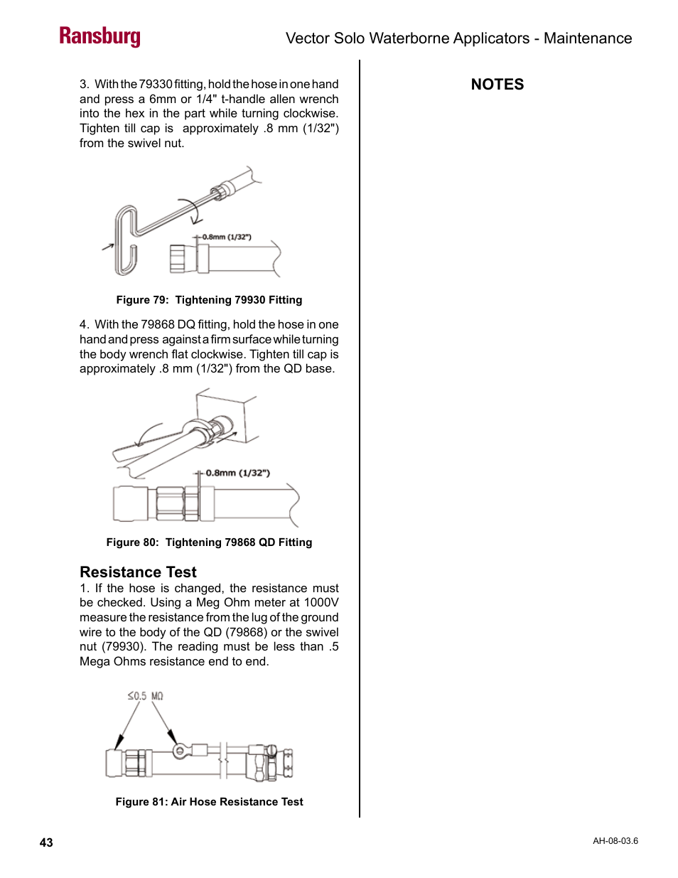 Ransburg | Ransburg Vector Solo 79901 Waterborne RS90-WB User Manual | Page 47 / 66