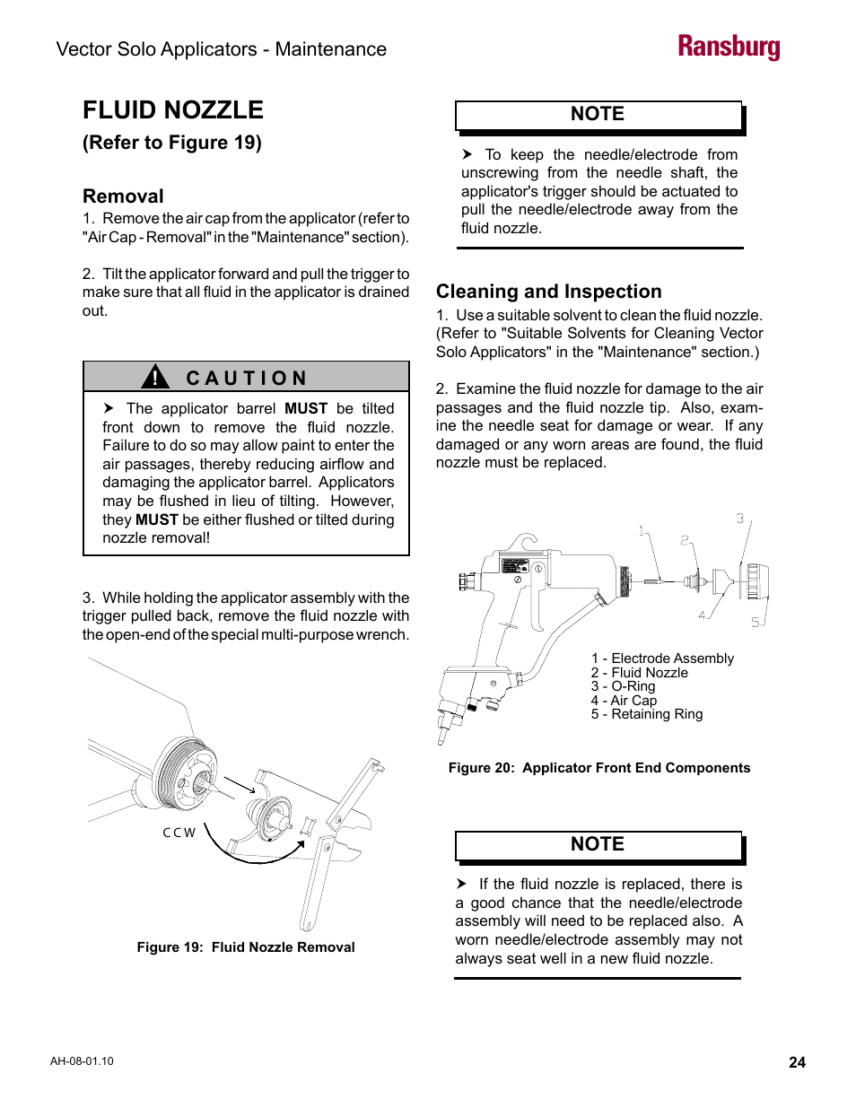Fluid nozzle, Ransburg | Ransburg Vector Solo 79900 Solventborne RS90-AS User Manual | Page 28 / 64