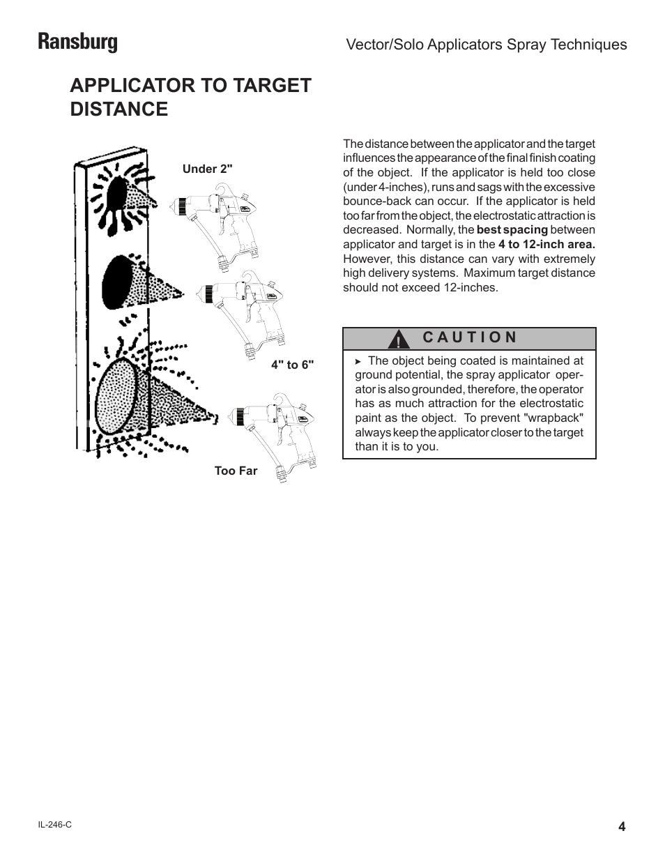 Ransburg, Applicator to target distance | Ransburg Vector_Solo Technical Manual User Manual | Page 7 / 16