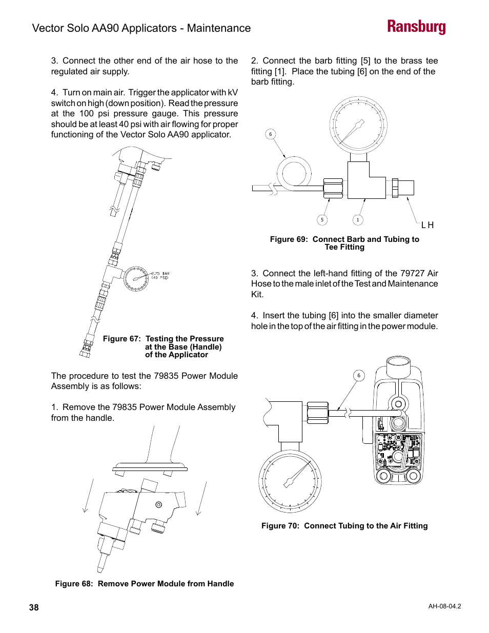 Ransburg, Vector solo aa90 applicators - maintenance | Ransburg Vector Solo AA90 79698 User Manual | Page 42 / 58