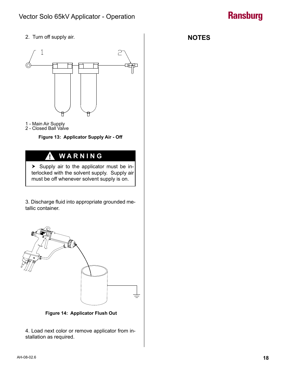 Ransburg | Ransburg Vector Solo 65KV 79965 Solventborne RS70-AS User Manual | Page 22 / 60