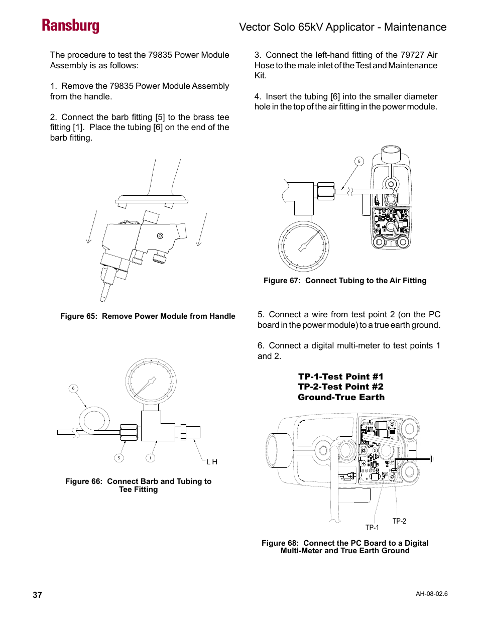 Ransburg, Vector solo 65kv applicator - maintenance | Ransburg Vector Solo 65KV 79965 Solventborne RS70-AS User Manual | Page 41 / 60