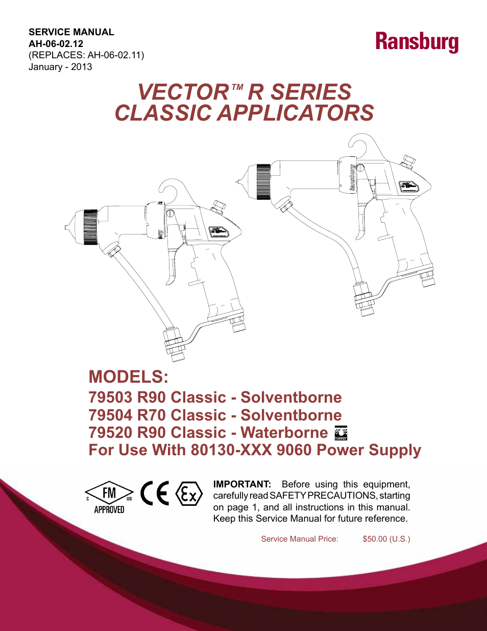 Ransburg Vector R Series Classic 79520 R90 Waterborne User Manual | 74 pages