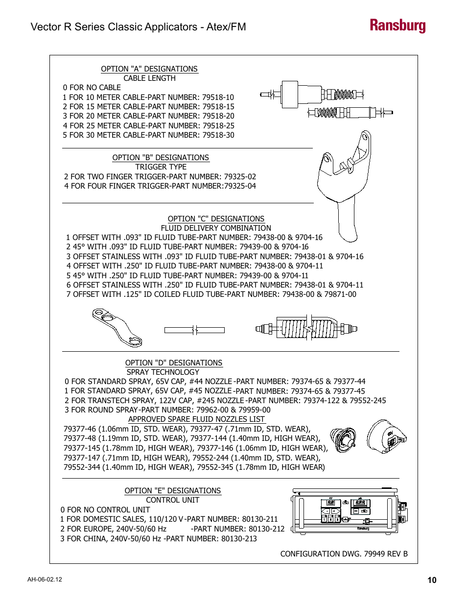 Ransburg, Vector r series classic applicators - atex/fm | Ransburg Vector R Series Classic 79520 R90 Waterborne User Manual | Page 14 / 74