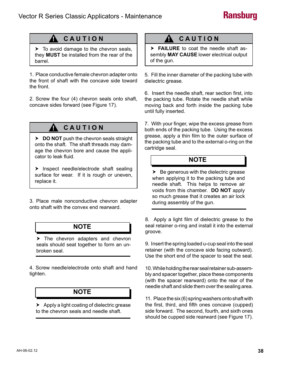 Ransburg | Ransburg Vector R Series Classic 79520 R90 Waterborne User Manual | Page 42 / 74