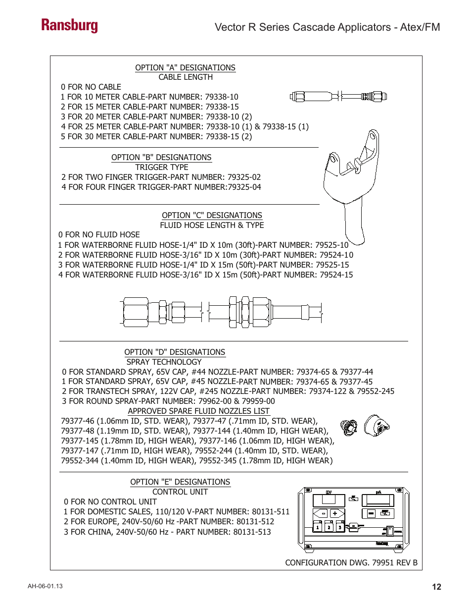 Ransburg, Vector r series cascade applicators - atex/fm | Ransburg Vector R Series Cascade 79523 R90 Waterborne User Manual | Page 16 / 78