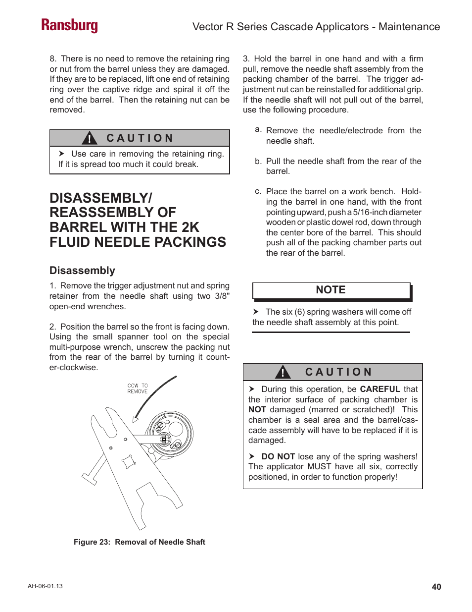 Ransburg | Ransburg Vector R Series Cascade 79523 R90 Waterborne User Manual | Page 44 / 78