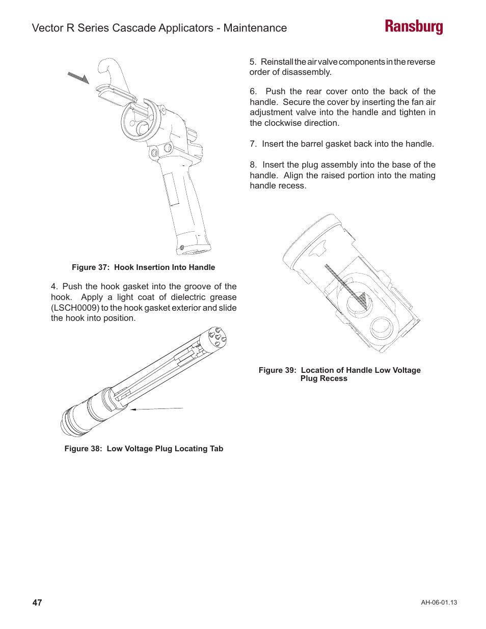 Ransburg, Vector r series cascade applicators - maintenance | Ransburg Vector R Series Cascade 79523 R90 Waterborne User Manual | Page 51 / 78