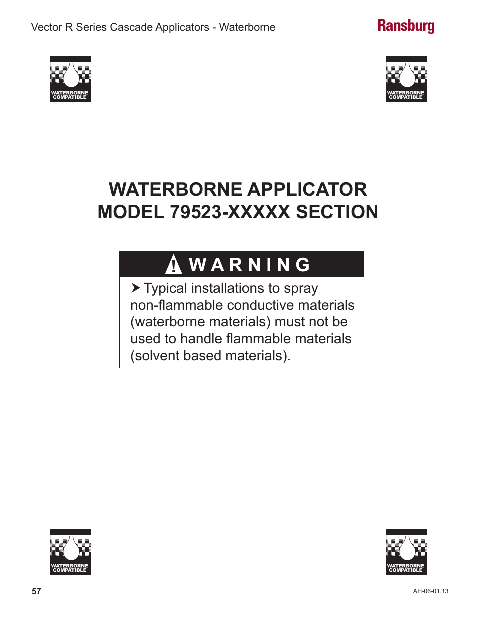Ransburg | Ransburg Vector R Series Cascade 79523 R90 Waterborne User Manual | Page 61 / 78