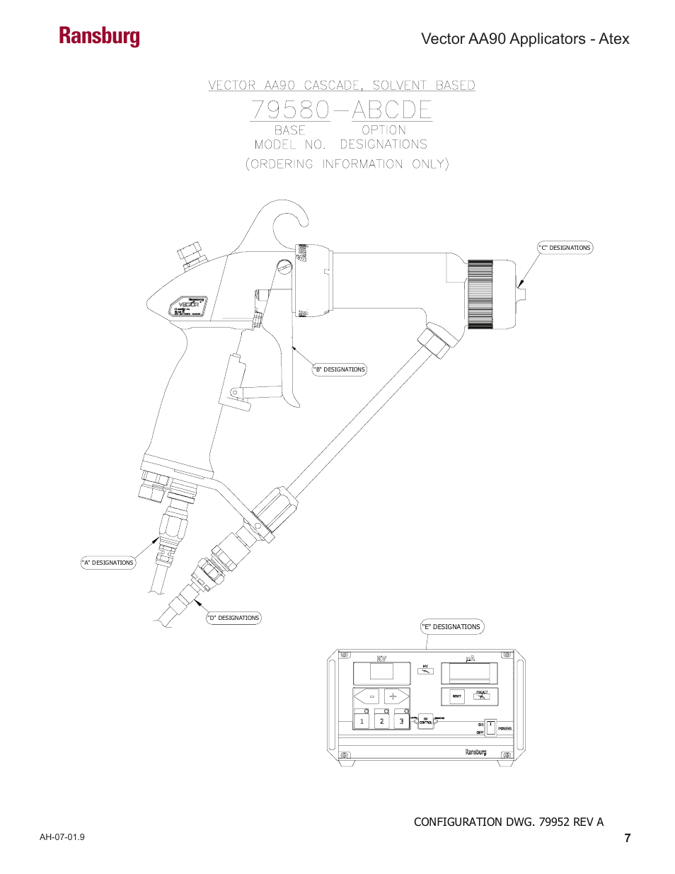 Ransburg, Vector aa90 applicators - atex | Ransburg Vector AA90 79581 Classic User Manual | Page 11 / 62