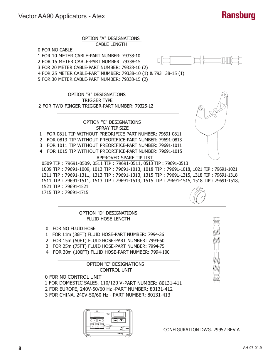 Ransburg, Vector aa90 applicators - atex | Ransburg Vector AA90 79581 Classic User Manual | Page 12 / 62