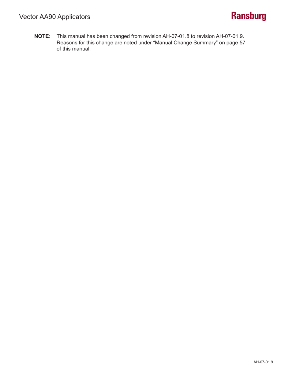 Ransburg | Ransburg Vector AA90 79581 Classic User Manual | Page 2 / 62