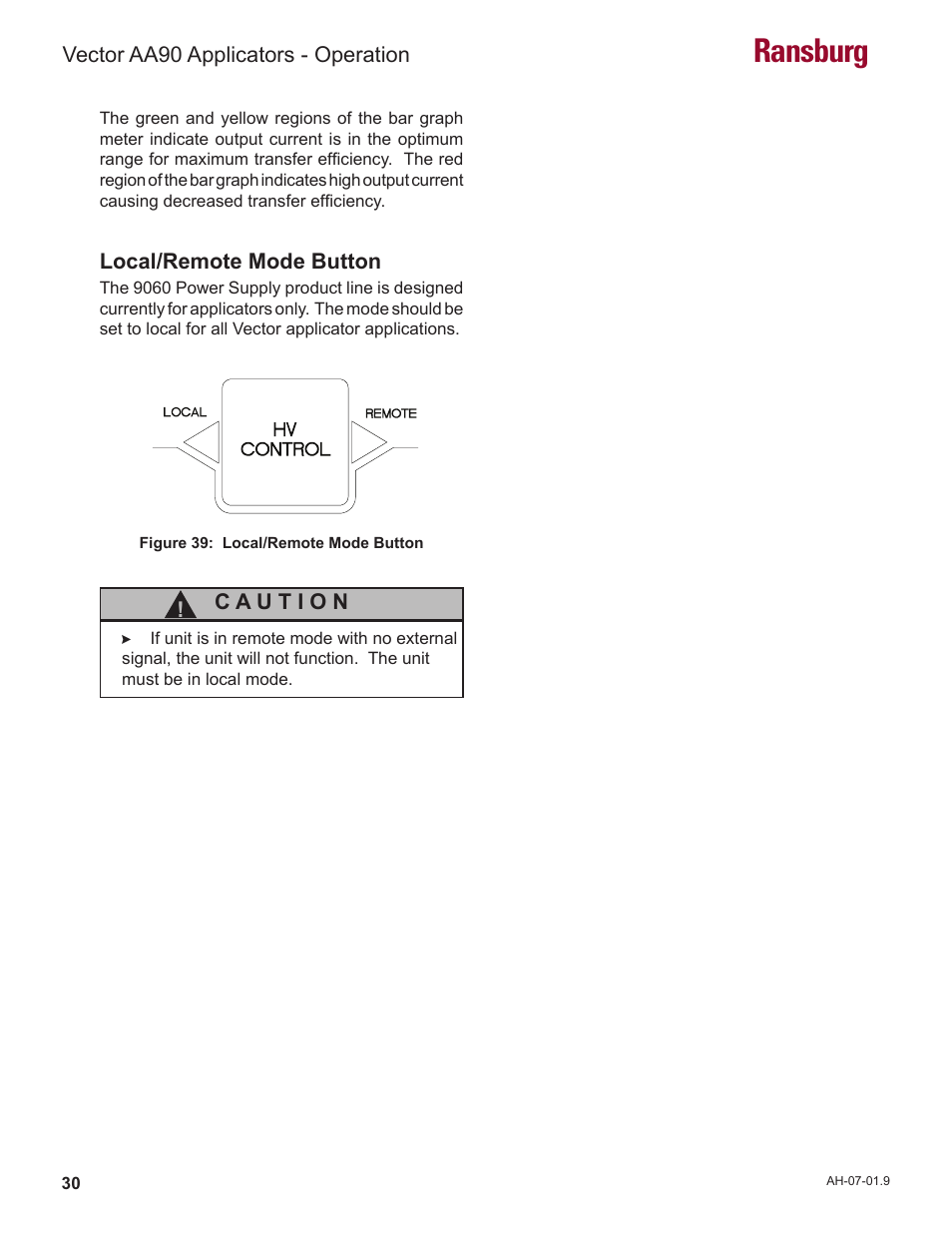 Ransburg | Ransburg Vector AA90 79581 Classic User Manual | Page 34 / 62