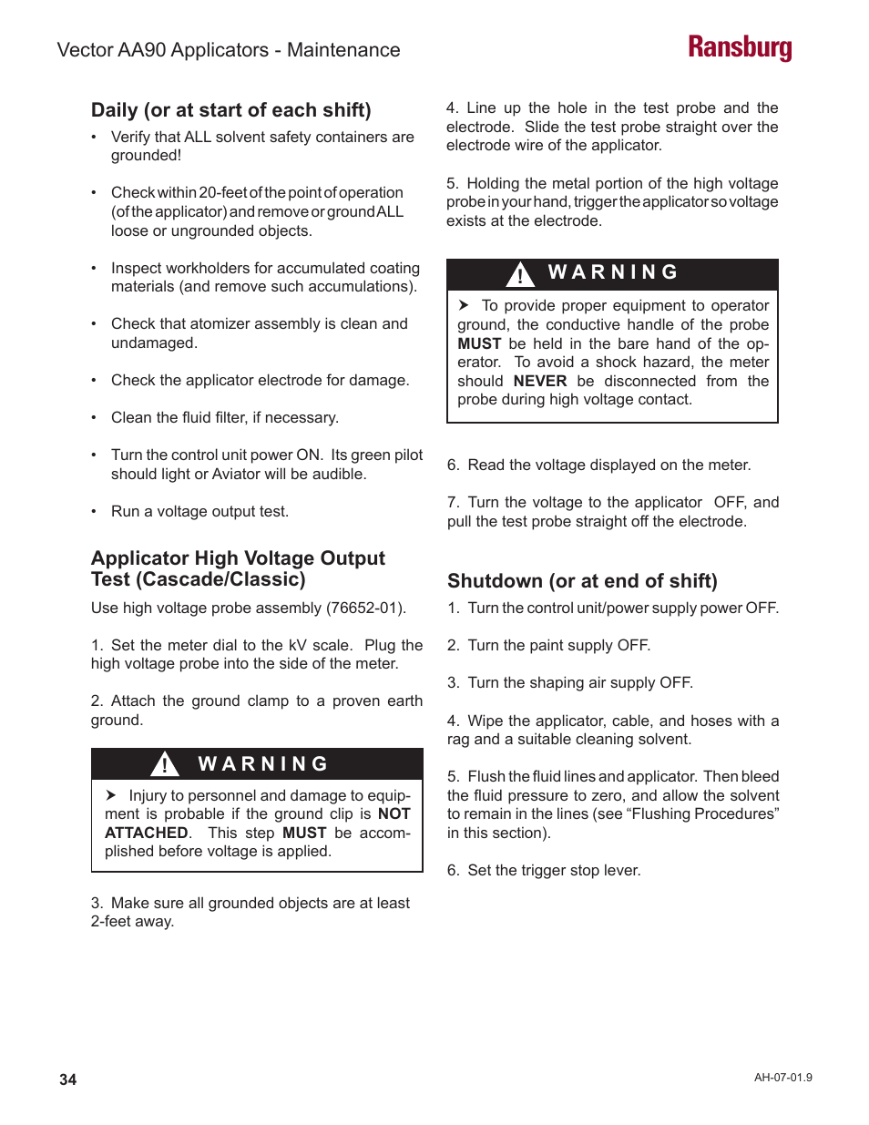 Ransburg | Ransburg Vector AA90 79581 Classic User Manual | Page 38 / 62