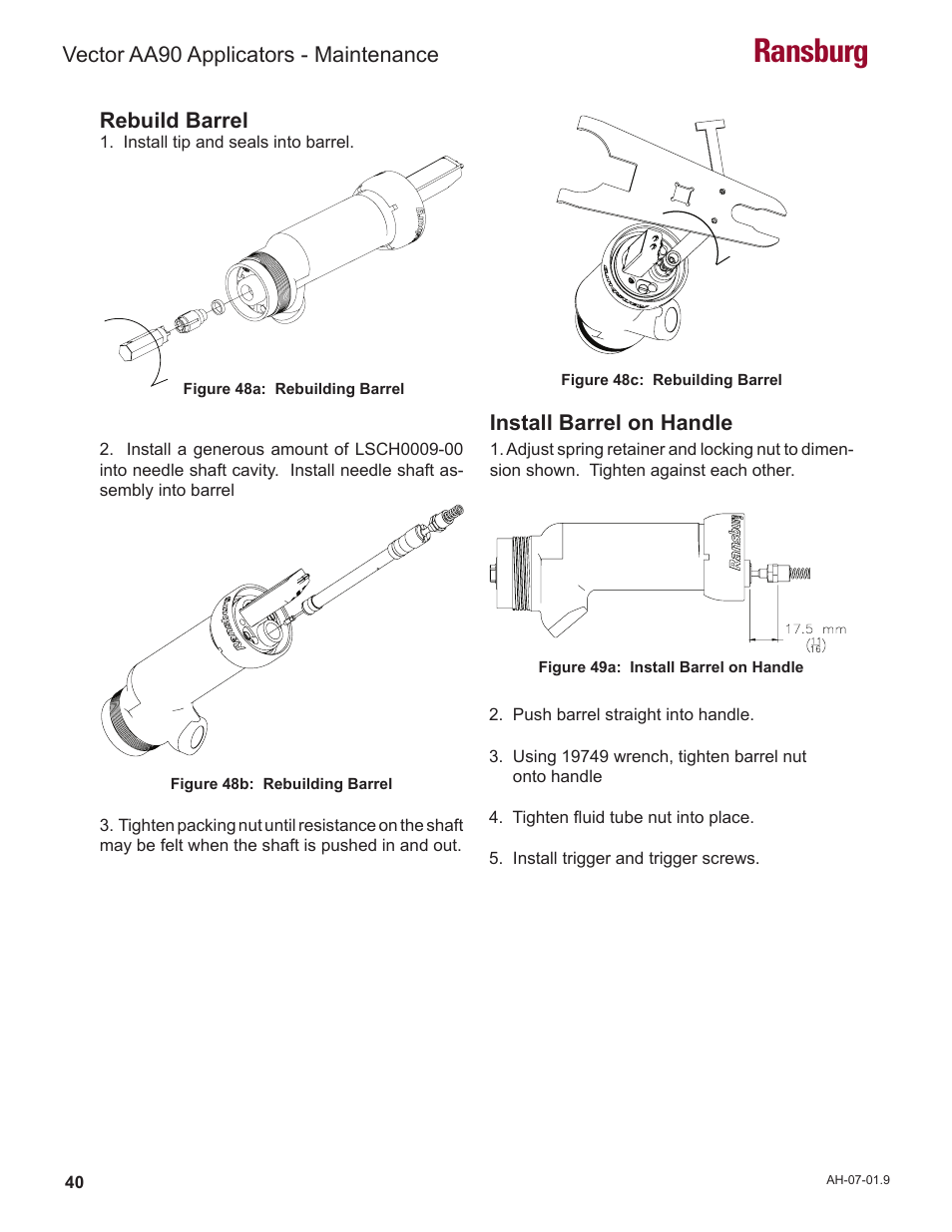 Ransburg | Ransburg Vector AA90 79581 Classic User Manual | Page 44 / 62