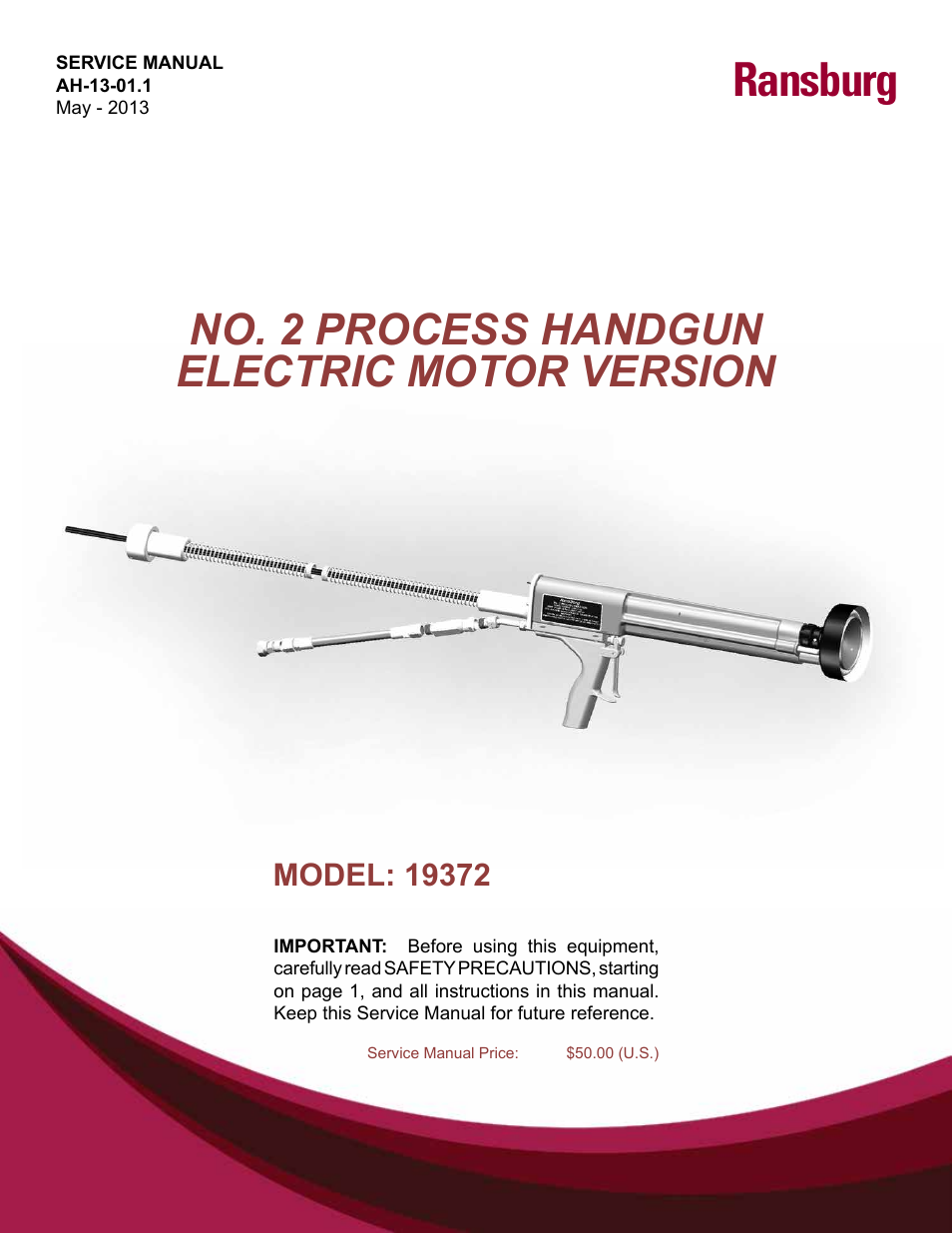 Ransburg No. 2 Process Handgun Electric Motor User Manual | 61 pages