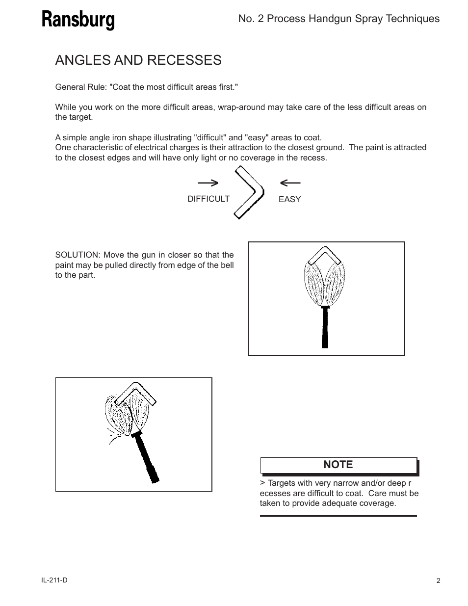 Angles and recesses | Ransburg No. 2 Spray Techniques User Manual | Page 5 / 16
