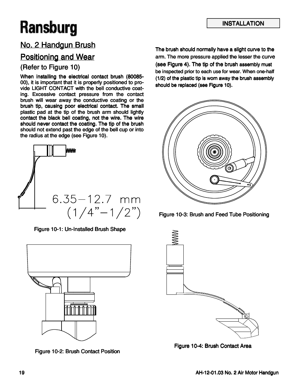 No. 2 handgun brush, Refer to figure 10) | Ransburg No. 2 Air Motor Atex Approved Unit 80086-XX User Manual | Page 19 / 63
