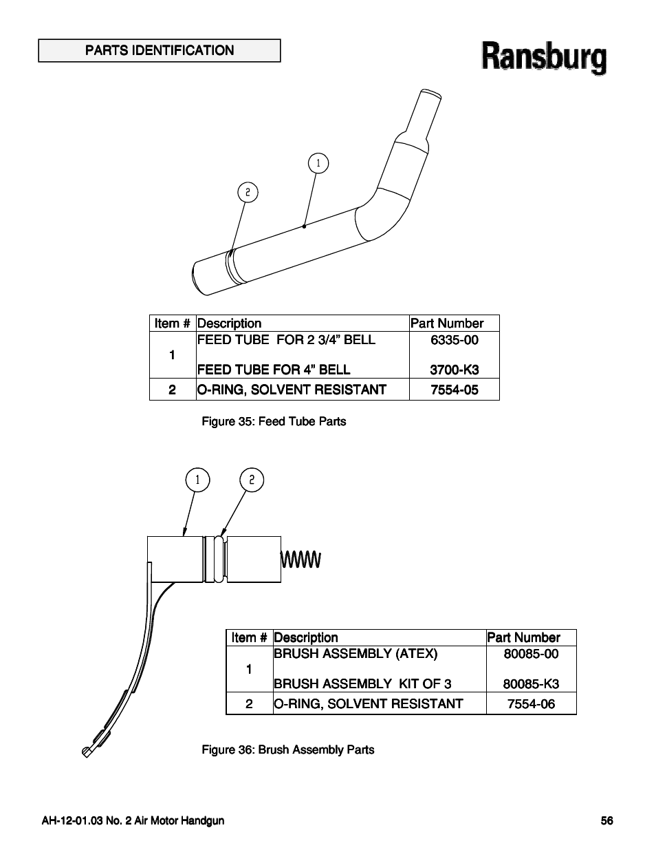 Ransburg No. 2 Air Motor Atex Approved Unit 80086-XX User Manual | Page 56 / 63