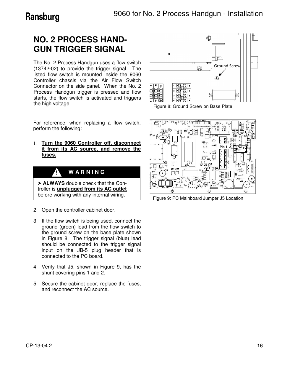 No. 2 process hand- gun trigger signal | Ransburg 9060 HV P.S. Air Motor 80102-31X User Manual | Page 21 / 36