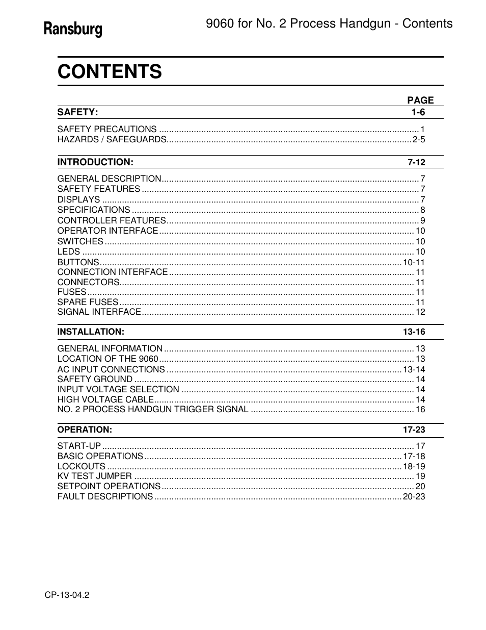 Ransburg 9060 HV P.S. Air Motor 80102-31X User Manual | Page 3 / 36