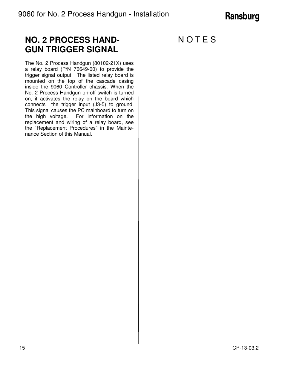 No. 2 process hand- gun trigger signal | Ransburg 9060 HV P.S. Electric Motor 80102-21X User Manual | Page 20 / 42