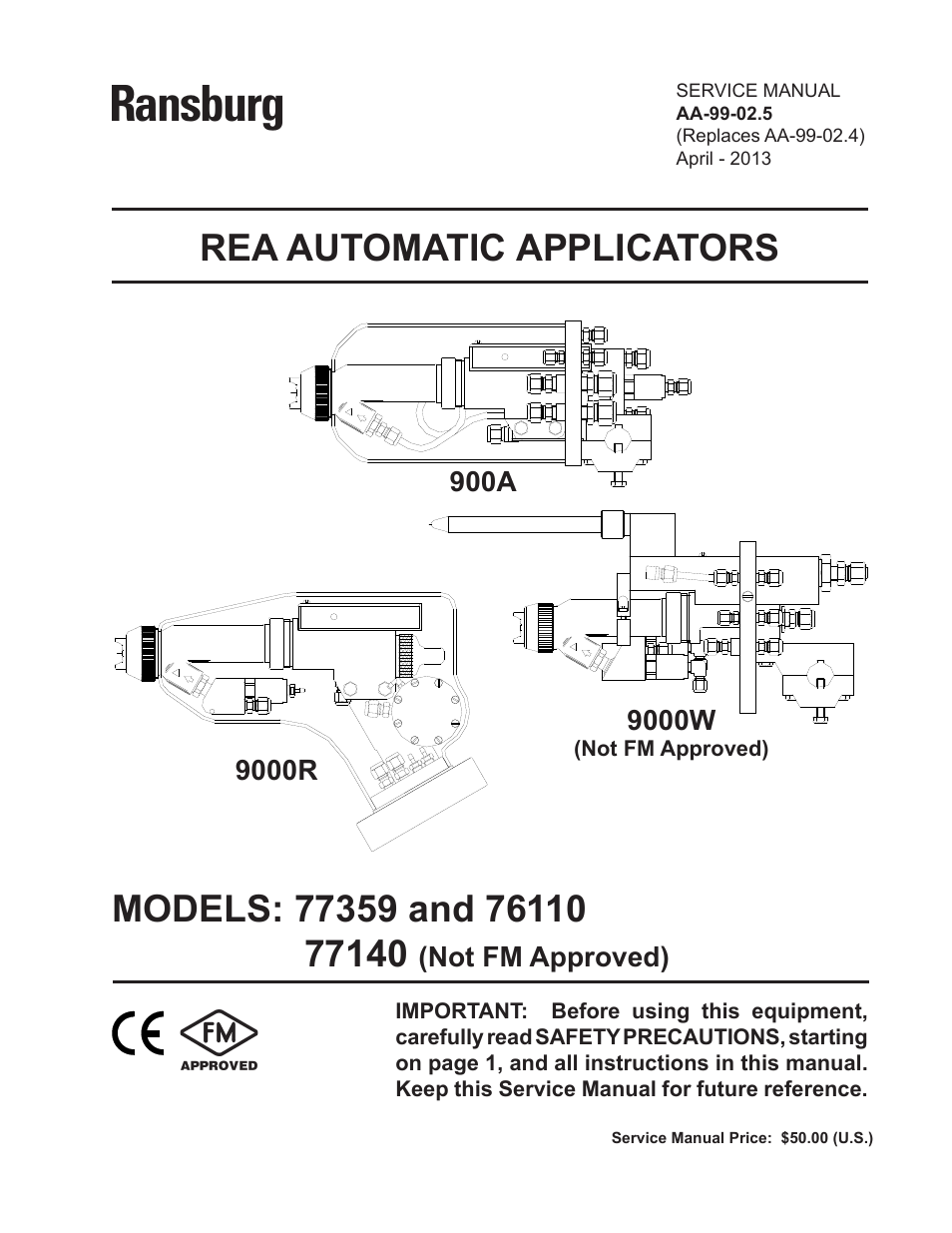 Ransburg REA Automatic Applicators 77359, 76110, 77140 User Manual | 66 pages