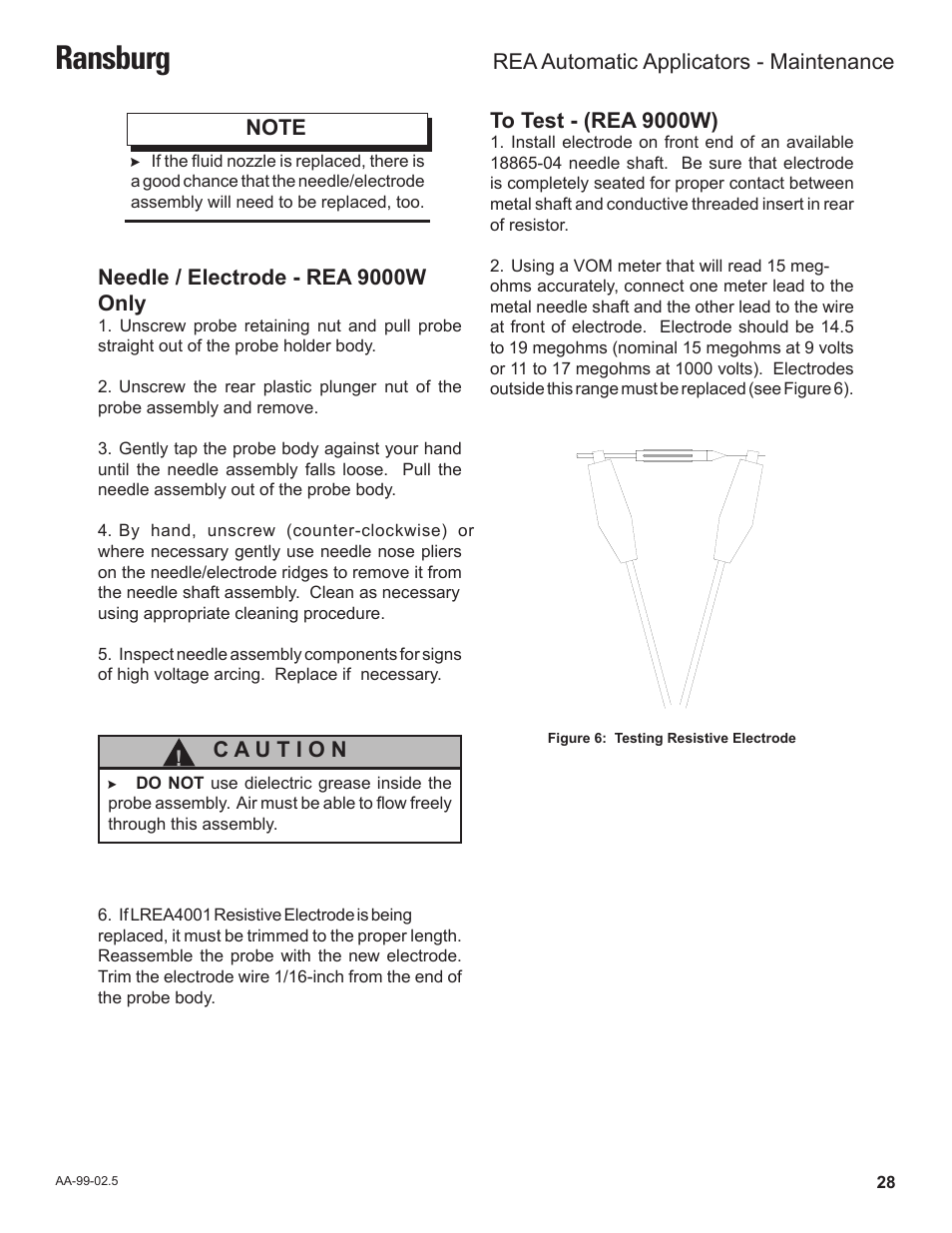 Ransburg | Ransburg REA Automatic Applicators 77359, 76110, 77140 User Manual | Page 32 / 66