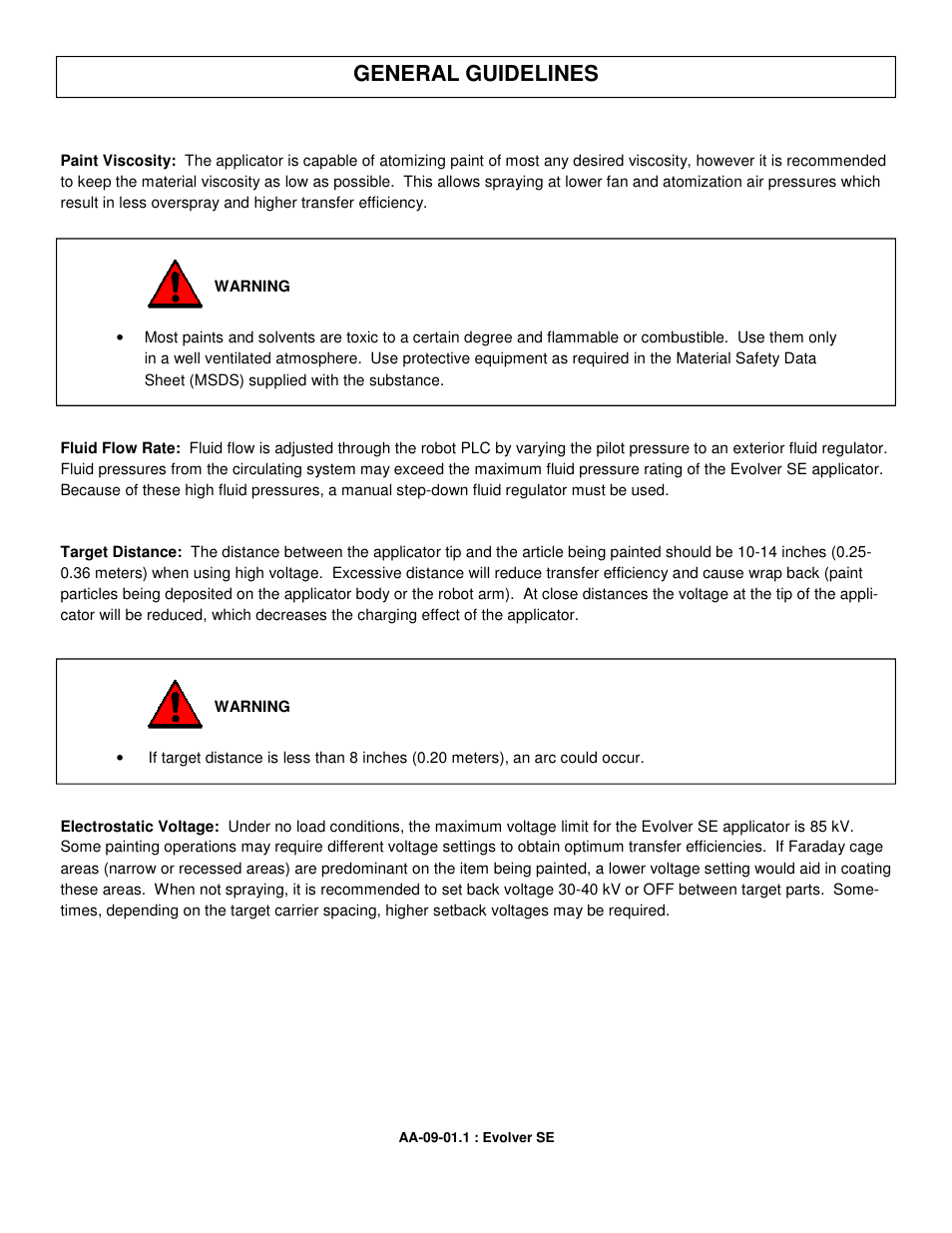 General guidelines | Ransburg Evolver SE Robotic Atomizer A12455-XXXXXXXX User Manual | Page 20 / 79