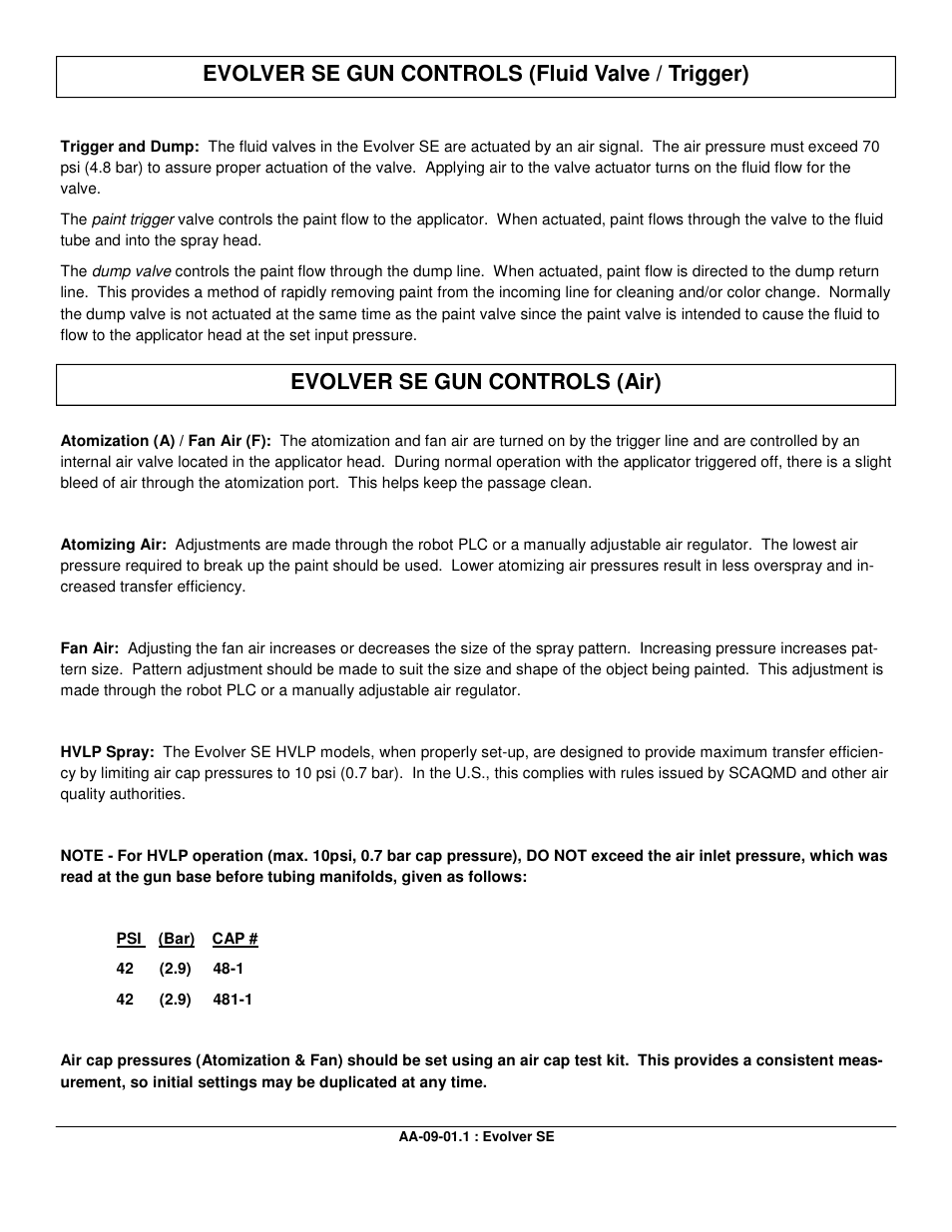 Evolver se gun controls (fluid valve / trigger), Evolver se gun controls (air) | Ransburg Evolver SE Robotic Atomizer A12455-XXXXXXXX User Manual | Page 21 / 79