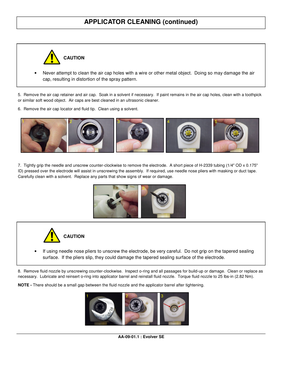 Applicator cleaning (continued) | Ransburg Evolver SE Robotic Atomizer A12455-XXXXXXXX User Manual | Page 25 / 79