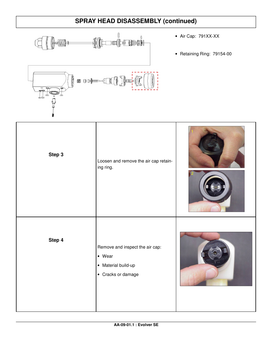 Spray head disassembly (continued) | Ransburg Evolver SE Robotic Atomizer A12455-XXXXXXXX User Manual | Page 32 / 79