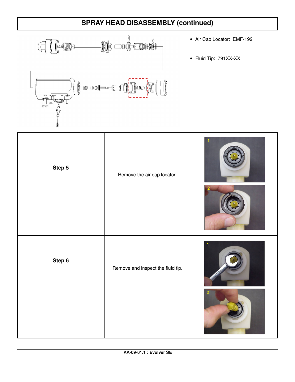 Spray head disassembly (continued) | Ransburg Evolver SE Robotic Atomizer A12455-XXXXXXXX User Manual | Page 33 / 79