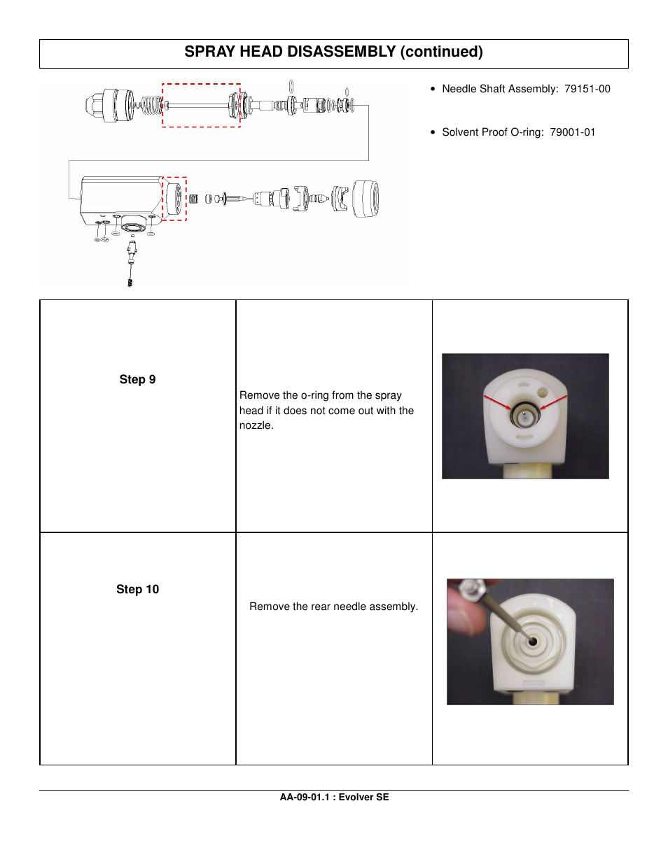 Spray head disassembly (continued) | Ransburg Evolver SE Robotic Atomizer A12455-XXXXXXXX User Manual | Page 35 / 79