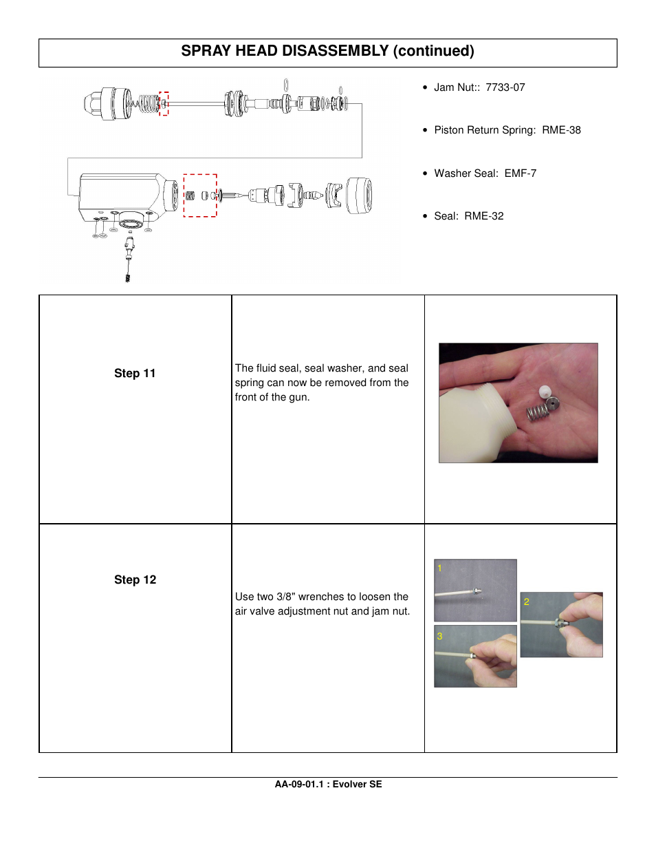 Spray head disassembly (continued) | Ransburg Evolver SE Robotic Atomizer A12455-XXXXXXXX User Manual | Page 36 / 79