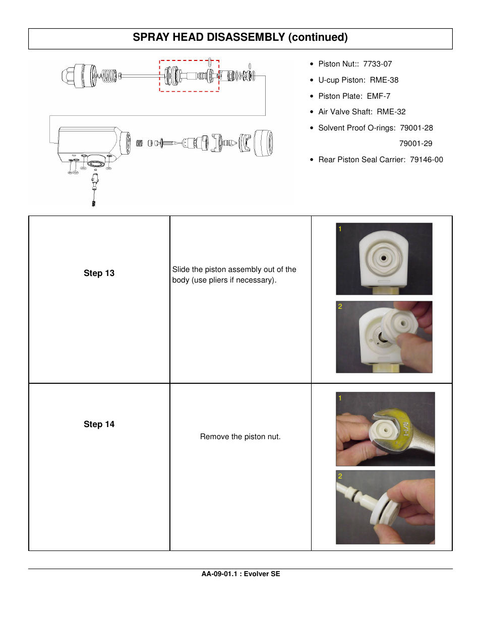 Spray head disassembly (continued) | Ransburg Evolver SE Robotic Atomizer A12455-XXXXXXXX User Manual | Page 37 / 79