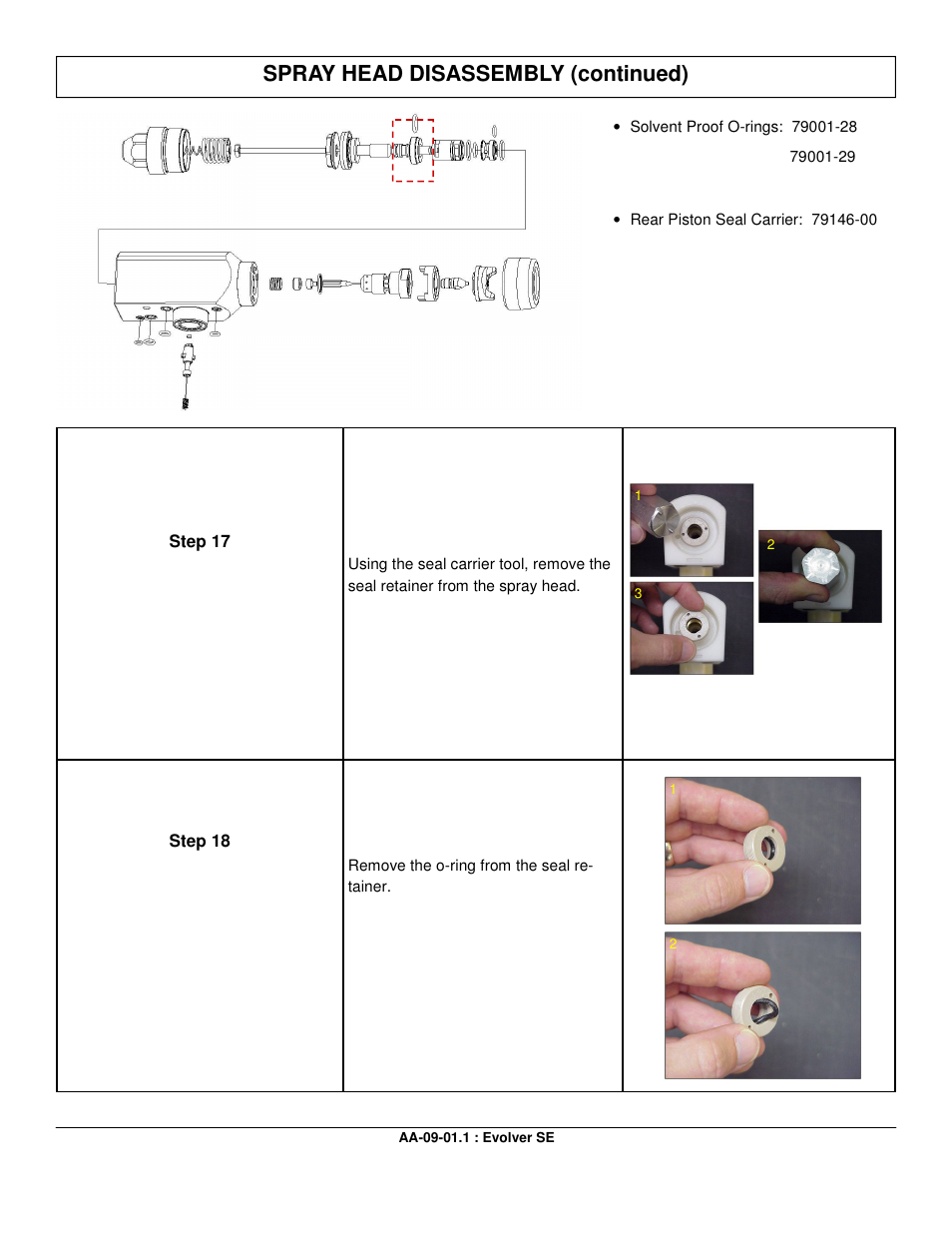 Spray head disassembly (continued) | Ransburg Evolver SE Robotic Atomizer A12455-XXXXXXXX User Manual | Page 39 / 79