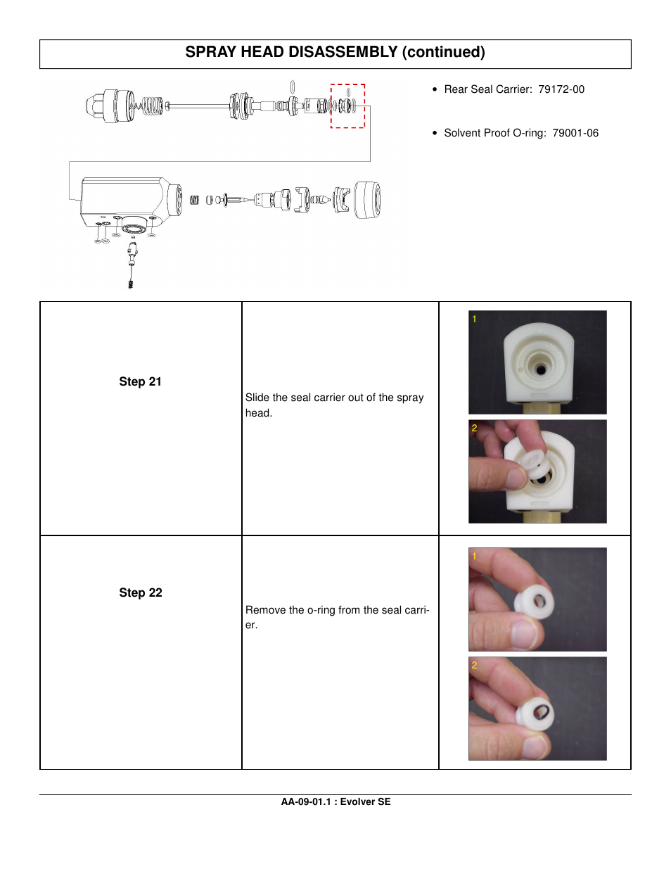 Spray head disassembly (continued) | Ransburg Evolver SE Robotic Atomizer A12455-XXXXXXXX User Manual | Page 41 / 79