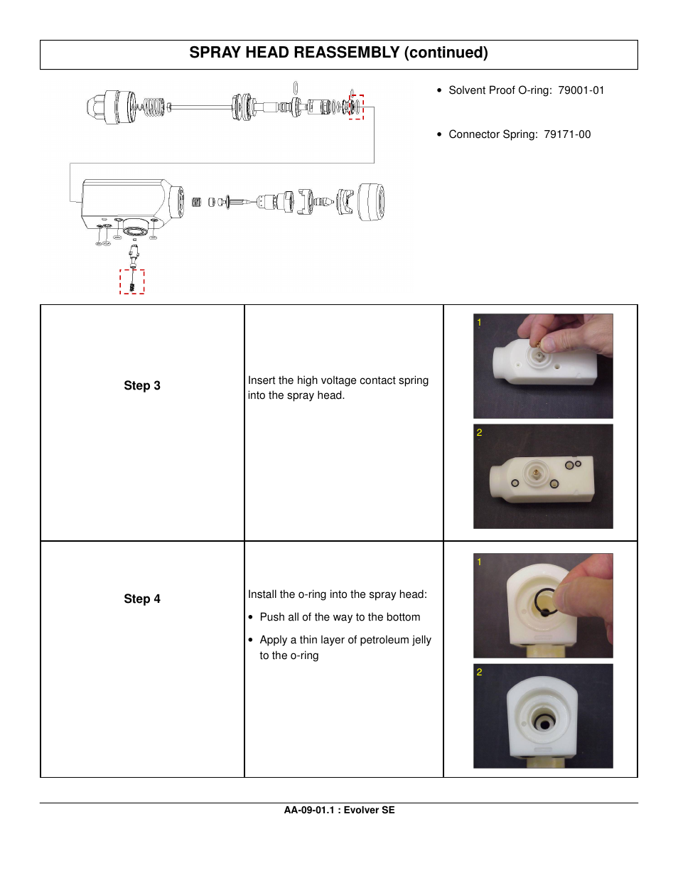 Spray head reassembly (continued) | Ransburg Evolver SE Robotic Atomizer A12455-XXXXXXXX User Manual | Page 45 / 79