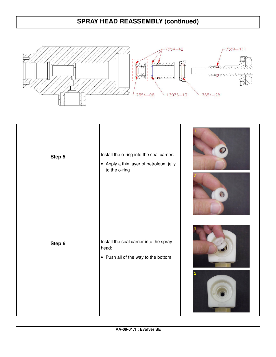 Spray head reassembly (continued) | Ransburg Evolver SE Robotic Atomizer A12455-XXXXXXXX User Manual | Page 46 / 79