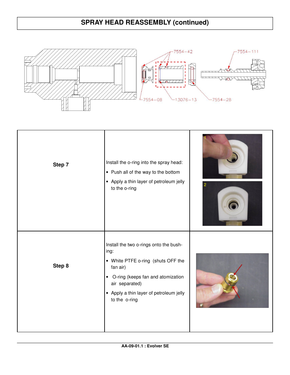 Spray head reassembly (continued) | Ransburg Evolver SE Robotic Atomizer A12455-XXXXXXXX User Manual | Page 47 / 79