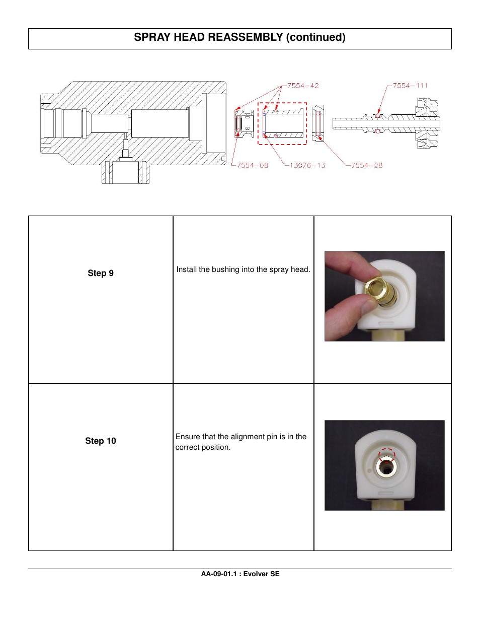 Spray head reassembly (continued) | Ransburg Evolver SE Robotic Atomizer A12455-XXXXXXXX User Manual | Page 48 / 79