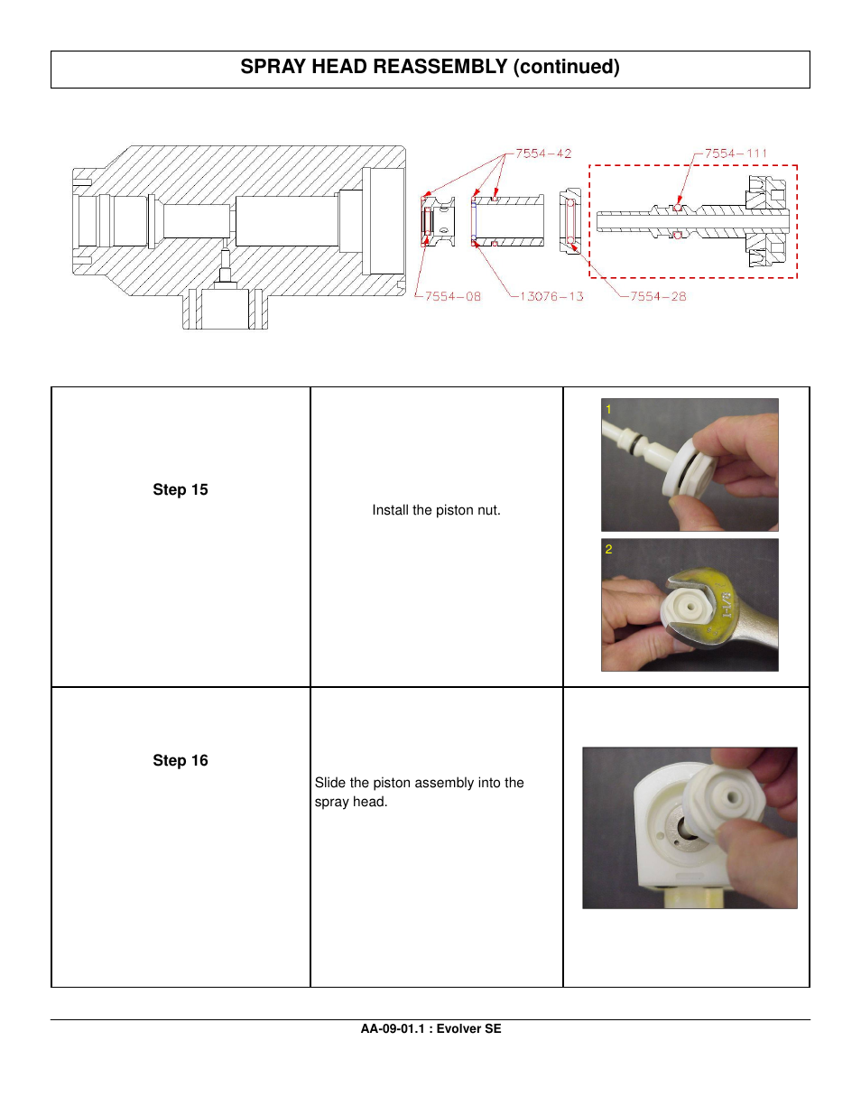 Spray head reassembly (continued) | Ransburg Evolver SE Robotic Atomizer A12455-XXXXXXXX User Manual | Page 51 / 79