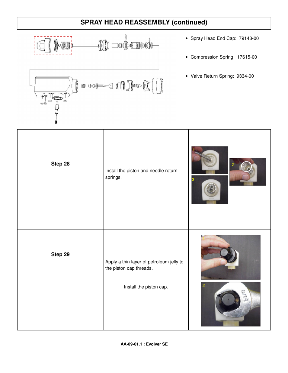 Spray head reassembly (continued) | Ransburg Evolver SE Robotic Atomizer A12455-XXXXXXXX User Manual | Page 58 / 79