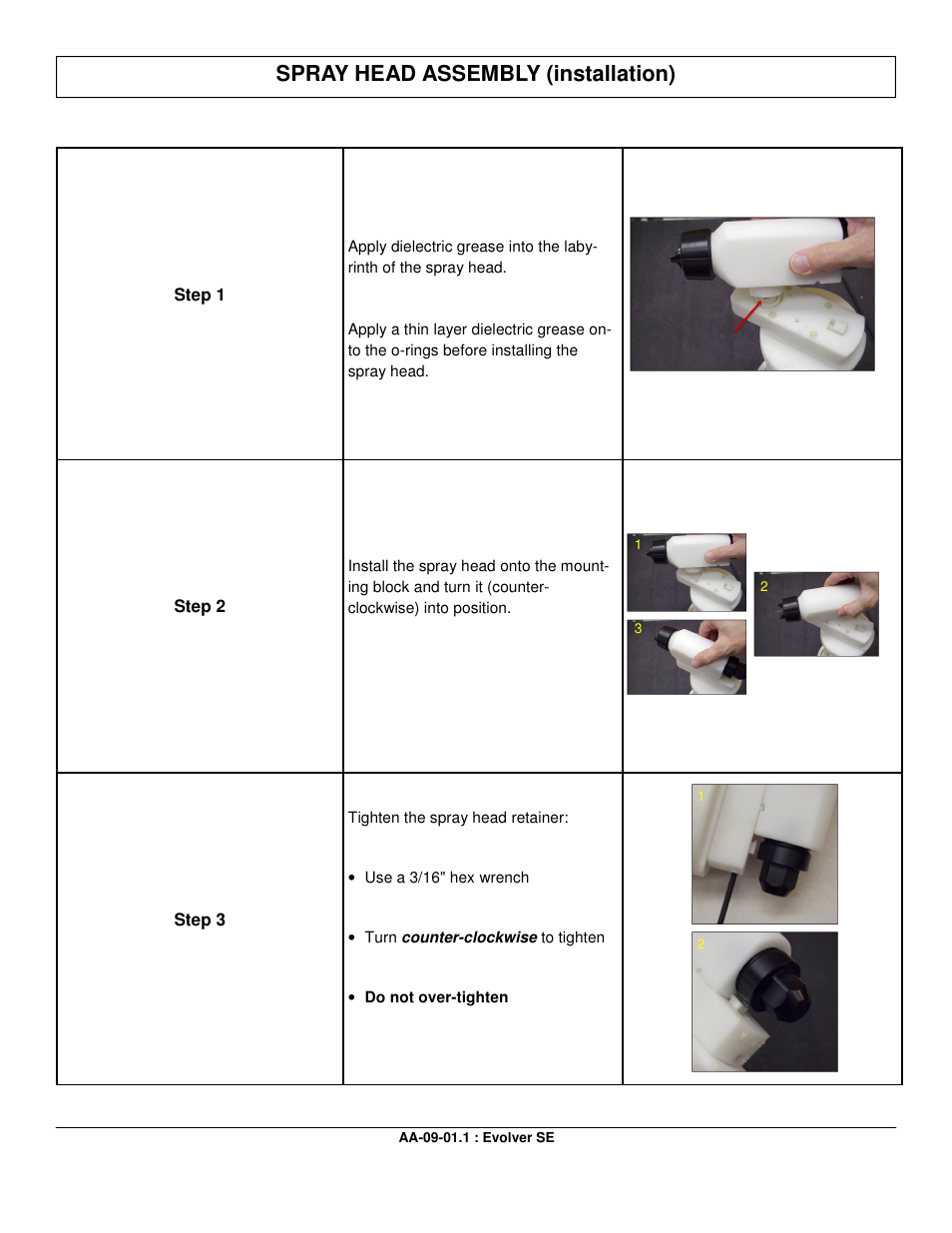 Spray head assembly (installation) | Ransburg Evolver SE Robotic Atomizer A12455-XXXXXXXX User Manual | Page 59 / 79
