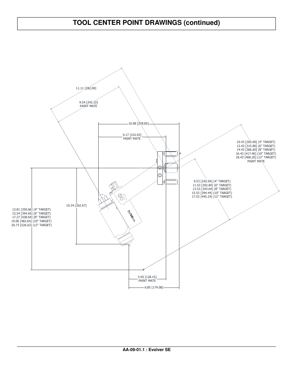 Tool center point drawings (continued) | Ransburg Evolver SE Robotic Atomizer A12455-XXXXXXXX User Manual | Page 64 / 79