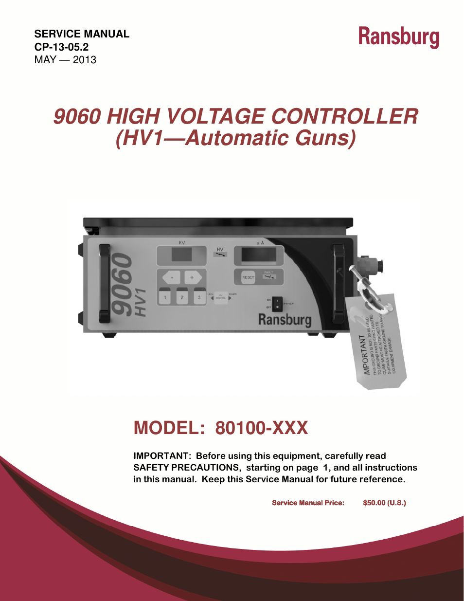 Ransburg 9060 HV Auto Classic 80100-XXX User Manual | 56 pages