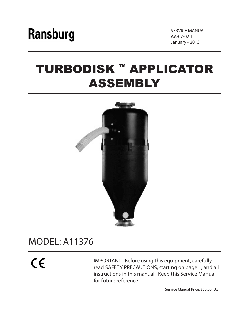 Ransburg Turbodisk Applicator Assembly A11376 User Manual | 78 pages