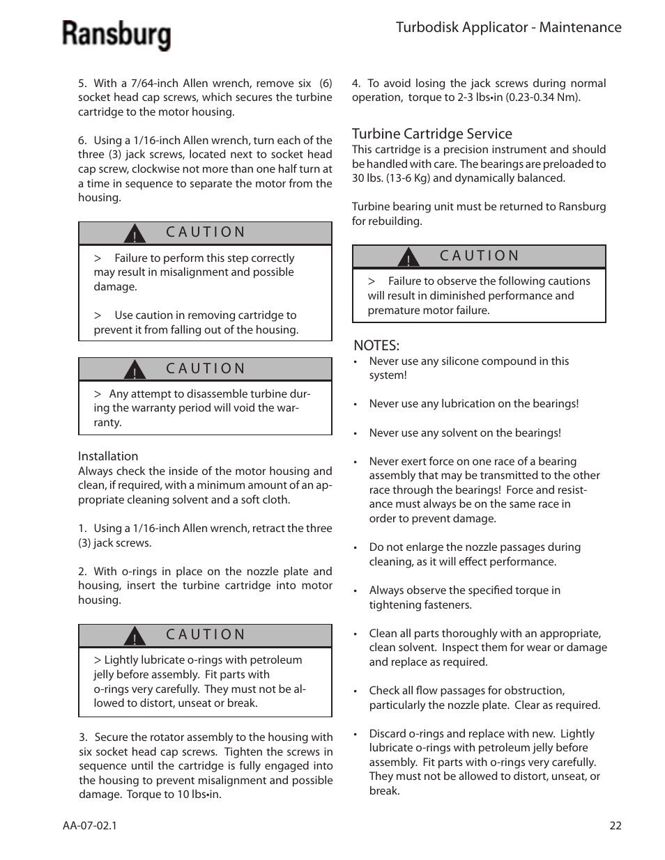 Ransburg Turbodisk Applicator Assembly A11376 User Manual | Page 27 / 78